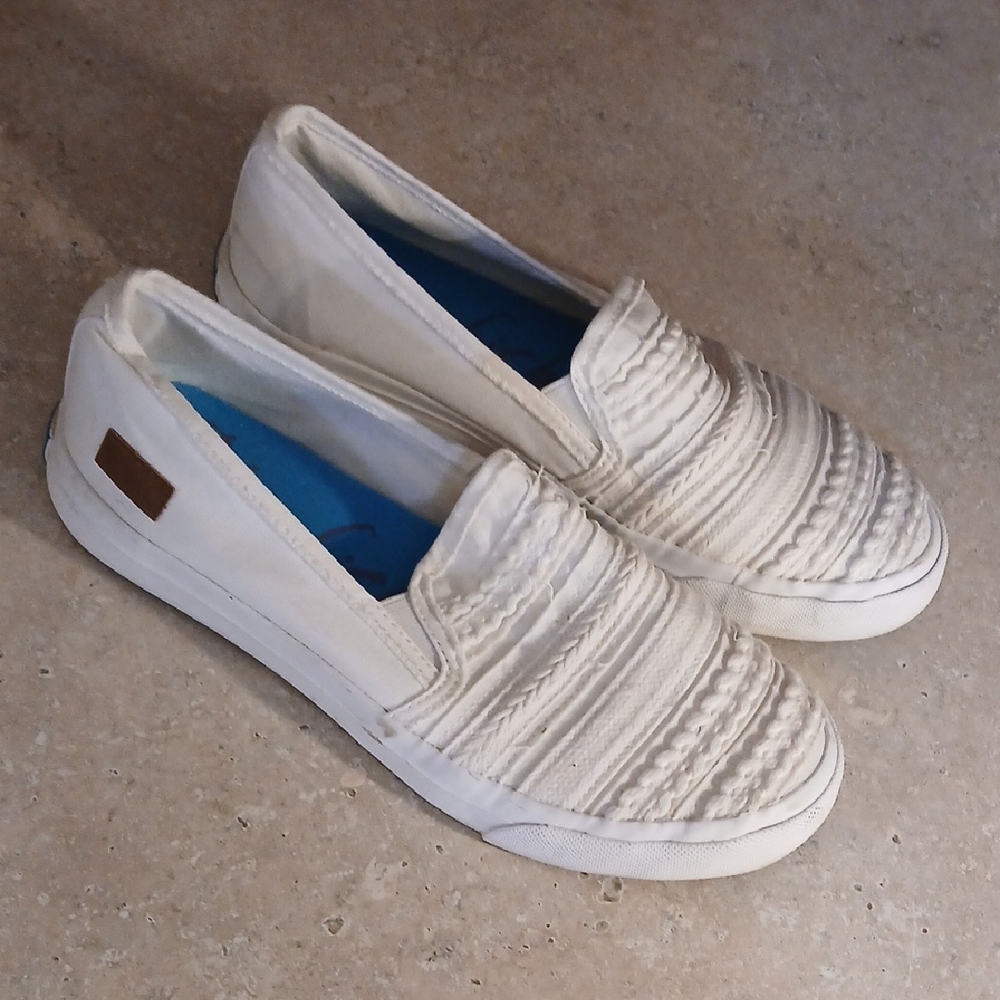 Blowfish Malibu White Canvas Sneakers Sz 7.5